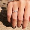 Huitan Two Tone Rings for Women Trendy Wedding Band Accessories with Cubic Zirconia Exquisite Proposal Engagement Jewelry