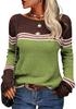 2025 European American Striped Color Block Knit Sweater: Autumn/Winter Women's Fashion Pullover