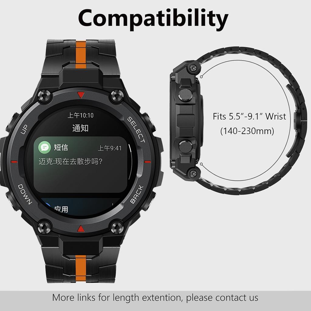 Luxucy Stianless Steel Strap For Amazfit T-rex 3/2 Trex Pro Watch Metal Band Correa For Huami Amazfti TRex Watchband Accessories