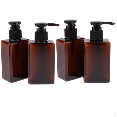 Frascos de Plástico Vazios com Bomba de 150 ml - Pacote de 4 ( Âmbar )- para Óleos, s, Sabonetes, s e