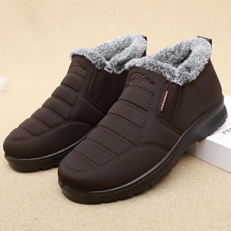 Men's Cotton Shoes Winter Plus Velvet Keep Warm Non-slip Casual Cotton Boots Comfortable Wear-resistant Lightweight Cotton Shoes