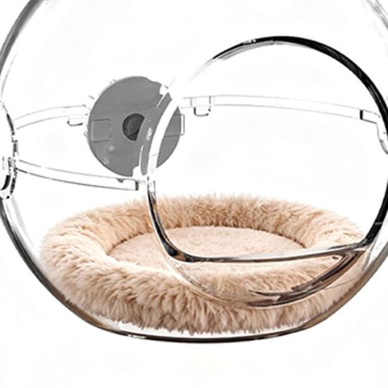 Casa per Animali Domestici Trasparente PC per Uso Alimentare Gabbia per Pappagalli con Anti-Morso Vista Panoramica a 360 Gradi Imbottiture Morbide Staccabili Uccello