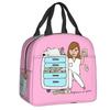 Custom Doctor Nurse Medical Medicine Insulated Lunch Tote Bag for Women Portable Thermal Cooler Food Lunch Box School