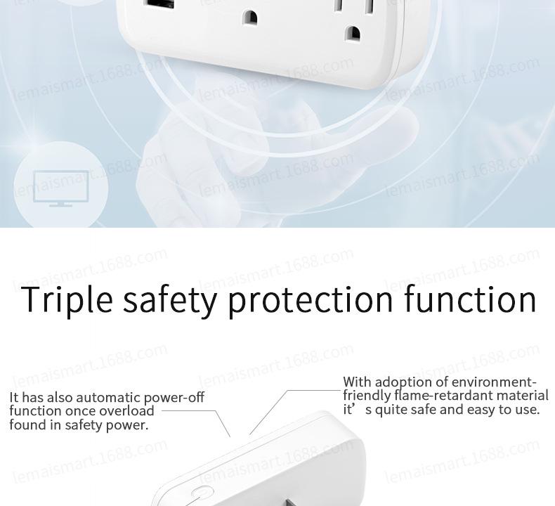 Dual Smart Plug with USB, HomeKit, Google, Tuya, WiFi & Zigbee Compatibility