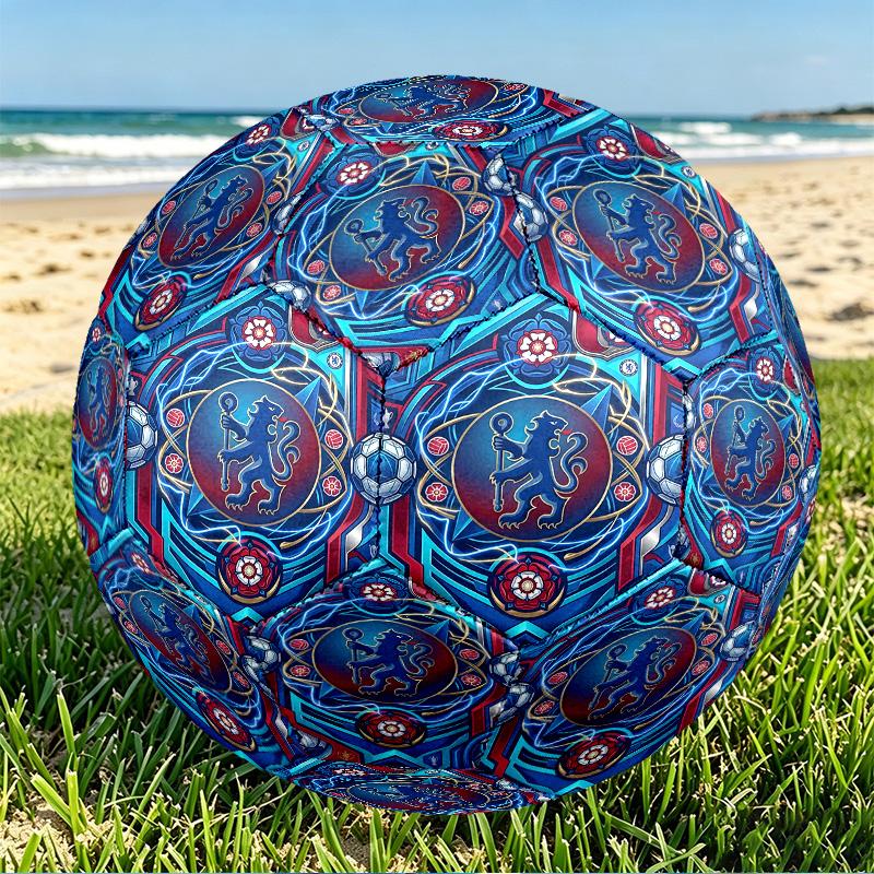 Chelsea Football Club Print Size 5 Soccer Ball, PU Wear Resistant Football for Match Training and Daily Practice, Birthday Gift for Soccer Fans