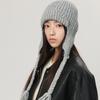 October Siege Simple Solid Color Knitted Lei Feng Hat Women's Autumn and Winter Versatile Wool Hat Thermal Ear Protection Flying Hat