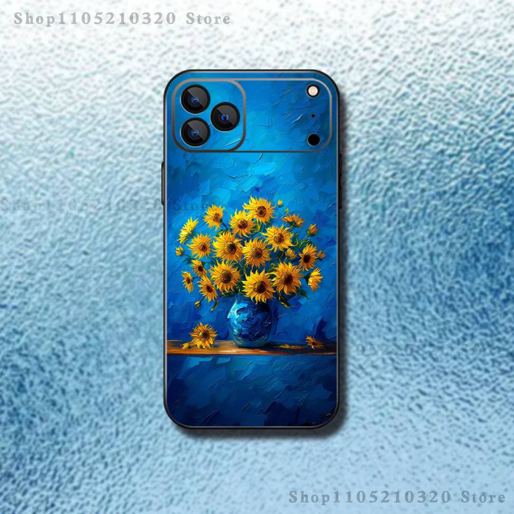 Sunflower Art V-Van G-Gogh Phone Case For iPhone 17,16,15,14,13,12,11,Pro,Max,Plus,E,Air,Mini Protective TPU Cover