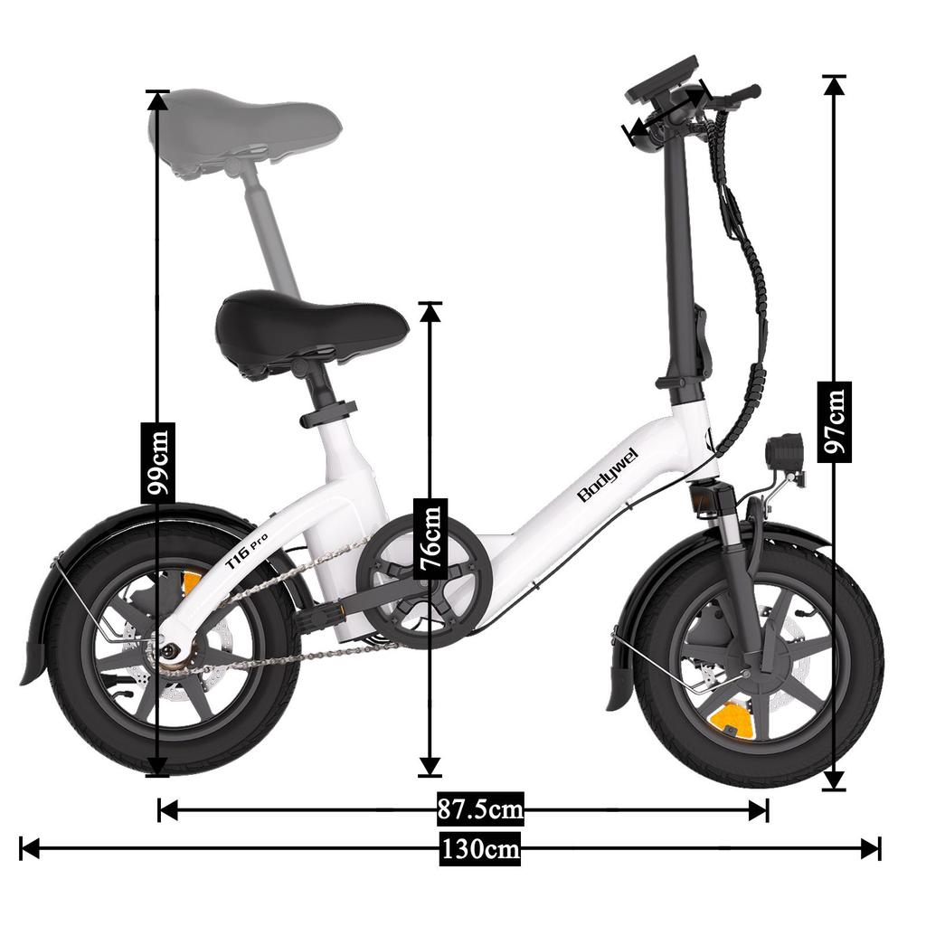 Bodywel T16PRO 14 Inch Lightweight Folding Electric Bicycle 36V7.8AH Battery 250W Motor Urban Commuting E- Bike Adult Outdoor Riding Electric Bike