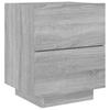 Nightstand with LED Lights Grey Sonoma Particleboard
