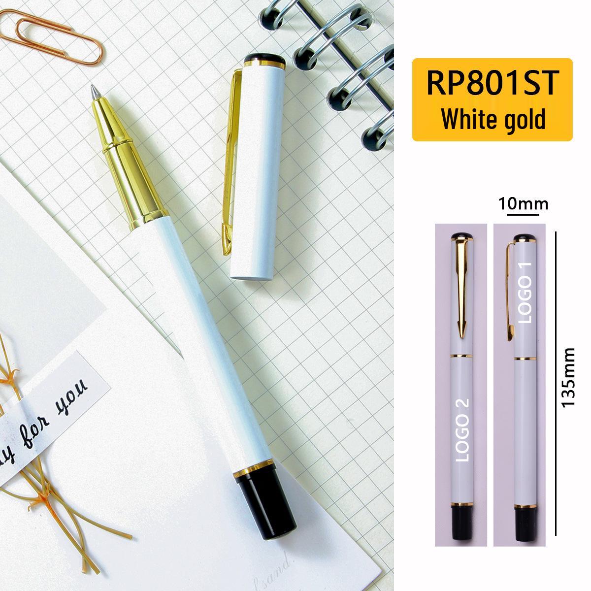 Laser Engraved Metal Signature Pens - Customizable Logo Gift Pens for Banks and Insurance Black 0.5mm