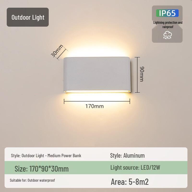 Ultra-Thin Waterproof Outdoor Wall Lamp - Long Strip Terrace & Courtyard Decorative Light