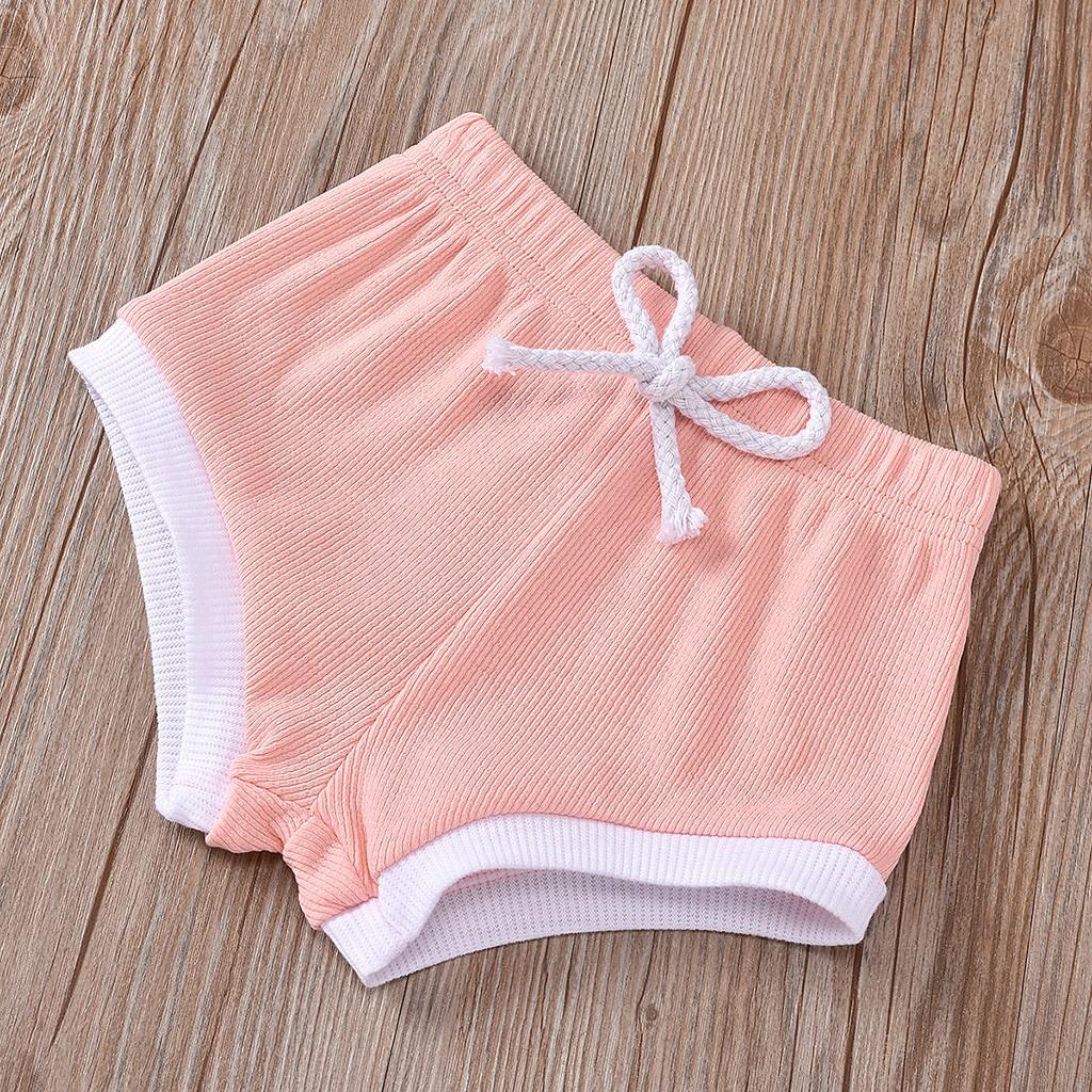 Newborn Baby Sleeveless Solid Color Cotton Tank Vest Top+Shorts Clothes Set