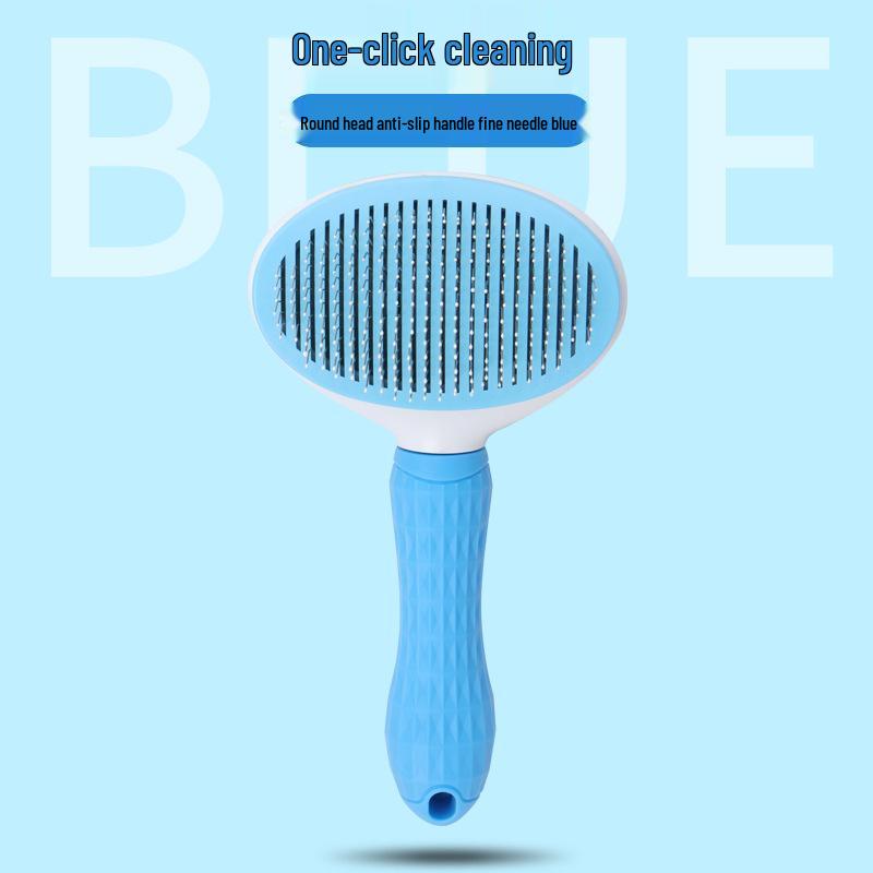 Stainless Steel Pet Shedding Comb for Cats & Dogs - Detangling Slicker Brush with Fine Teeth