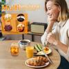 2pcs 15oz Glass Honey Jar with Dipper, Honey Pot with Dipper and Lid Jam Container Set,Wood Base and Lid Syrup Dispenser for Chocolate Syrup