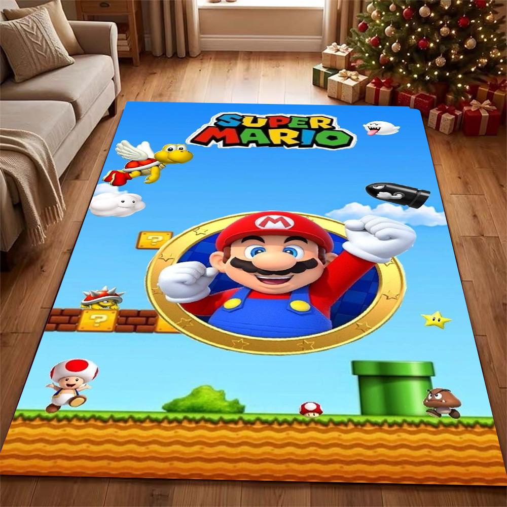 Mario Kart World Tour Theme Rug Allseason Carpet For Living Room Bedroom Office Home Decor Great Holiday Gift