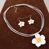 Women's Sweet Plumeria Flowers Jewelry Sets Polymer Clay Fimo Earrings  Pendant Necklace
