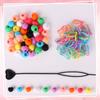 100 Pezzi Grandi Perline in Silicone per Capelli, Kit di Perline in Silicone a Forma di Farfalla con 50 Elastici per Capelli e Ago per Perline - Perline in Gomma per Capelli
