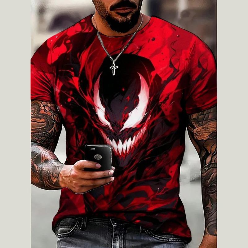 2026 Marvel Venom 3D Printed Boys and Girls New Summer T-shirt Casual Sports T-shirt Funny Cool Boys