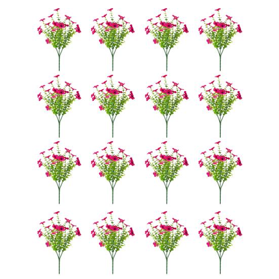 16Pcs Simulated Flowers Realistic Artificial Plants Home Decoration Faux Bouquet Indoor Outdoor Garden Balcony Terrace Decor
