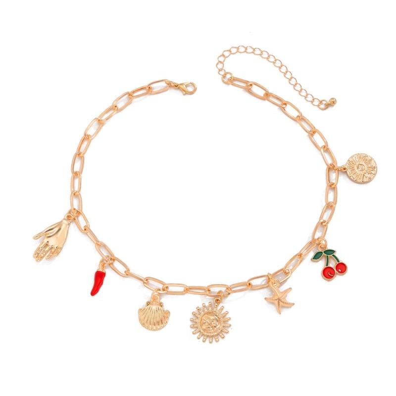 Stylish Gold Crosses Necklace for Women with Seashells Charm Decoration for Beach and Summer Fashion Statement Pieces