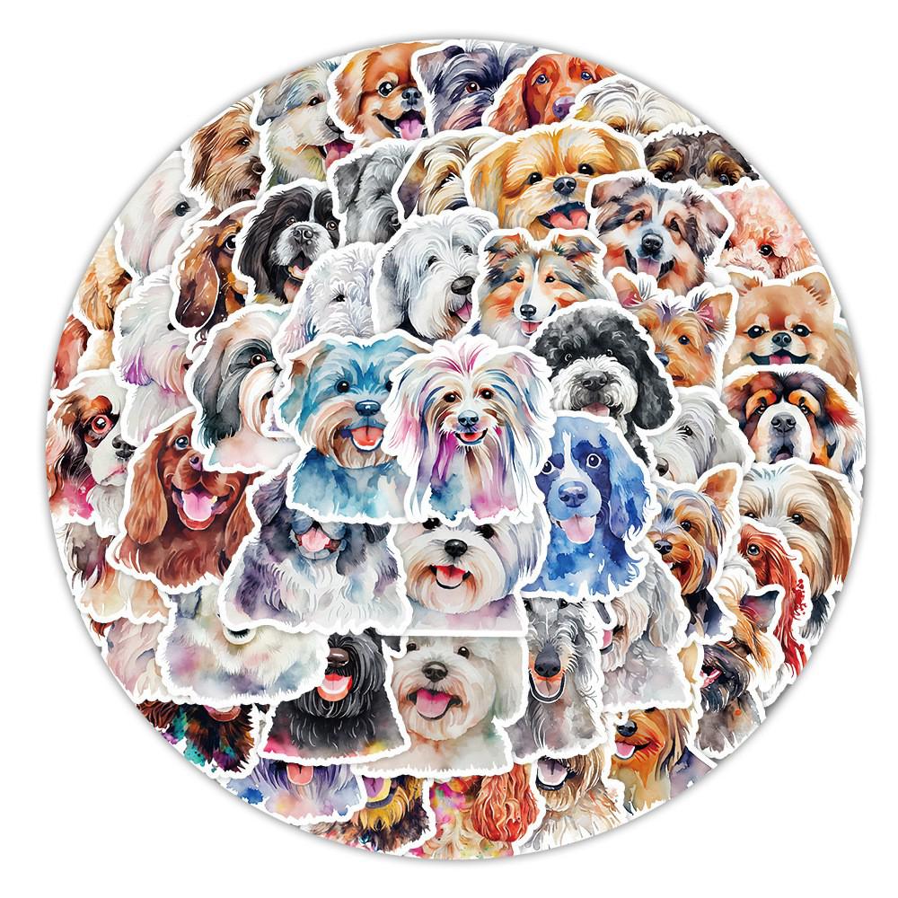 50PCS Cute Cartoon Puppy Stickers: Waterproof Decorative Decals for Phone, Tablet, Laptop, and Refrigerator