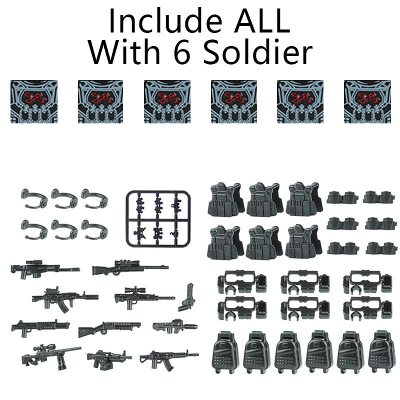 City SWAT Ghost Commando Figures Special Forces Building Blocks Modern Army Soldier Police Military Weapon Bricks Toys For Kids