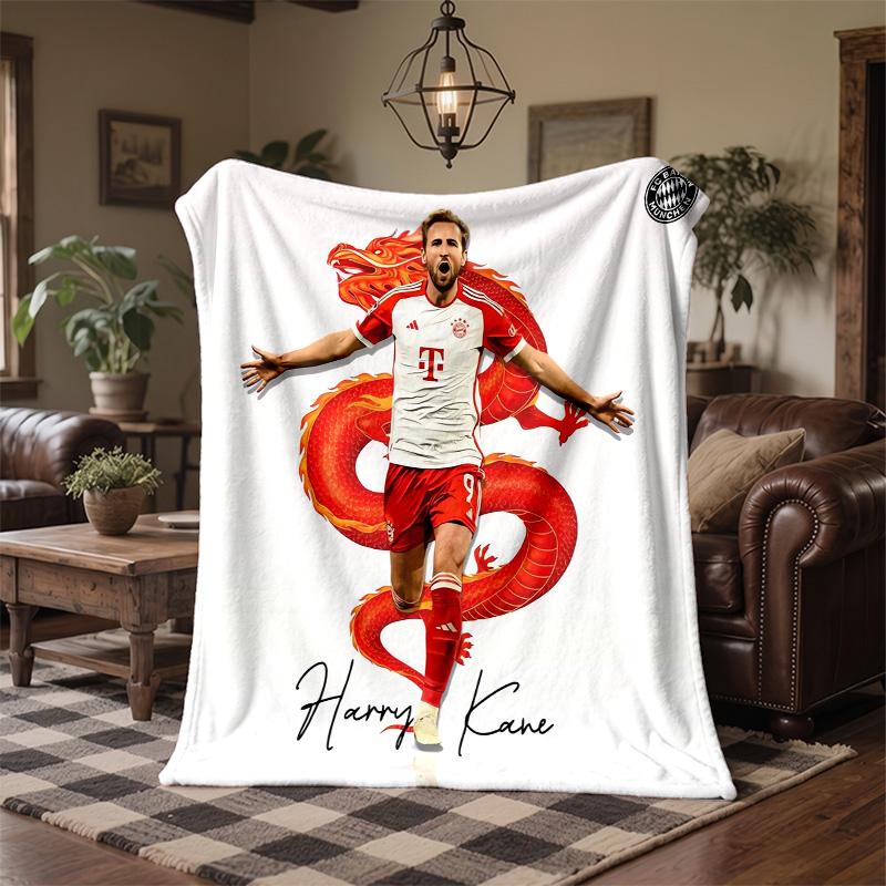 Manta de Franela con Estampado de Harry Kane Suave Cálida Manta para Sofá Cama para Hogar Oficina Dormitorio