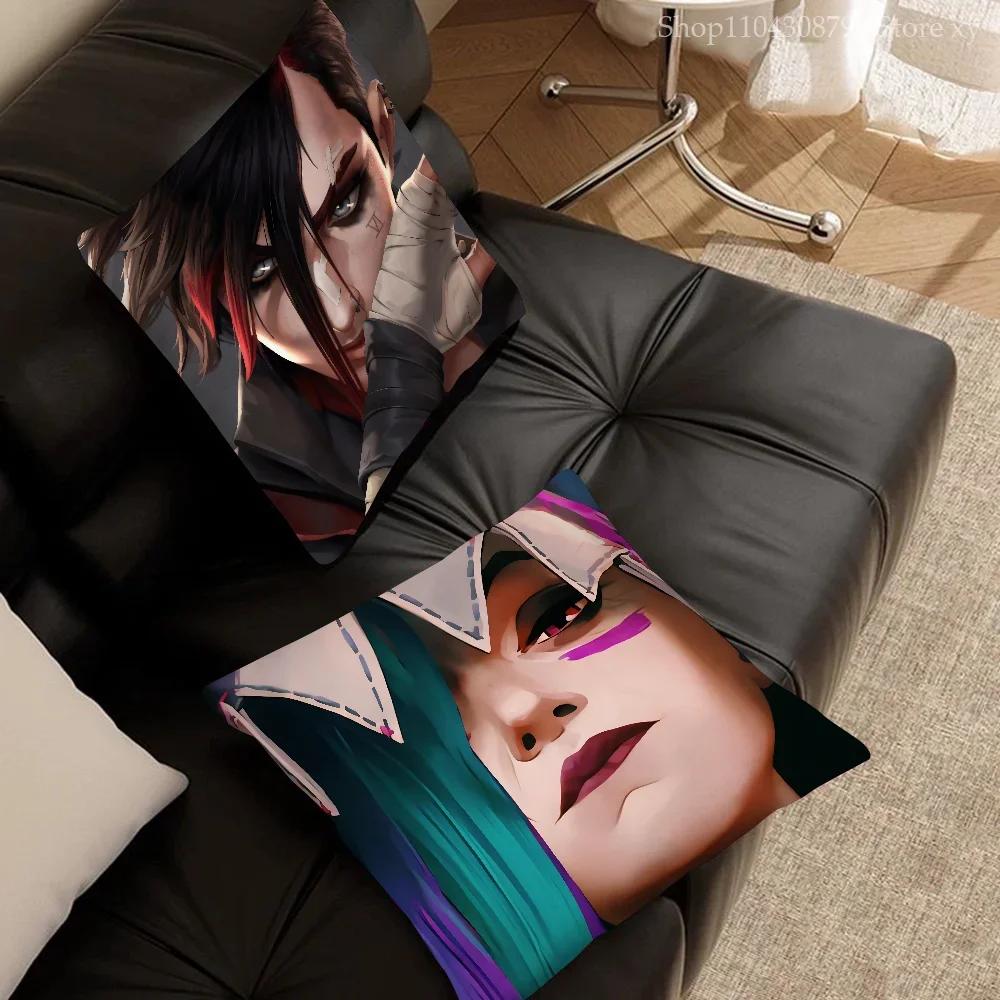 1Pc Cartoon A-Arcane 2 Vi J-Jinx Ekko Pillow Bedroom Sofa Leisure Comfort Cushion Car Living Room Home Decoration