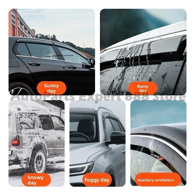 Modification Parts Weather Shield For Ford F-150 Raptor 15 Window Visor Rain Guard Deflector Windshield Rain Eyebrow Awning Trim