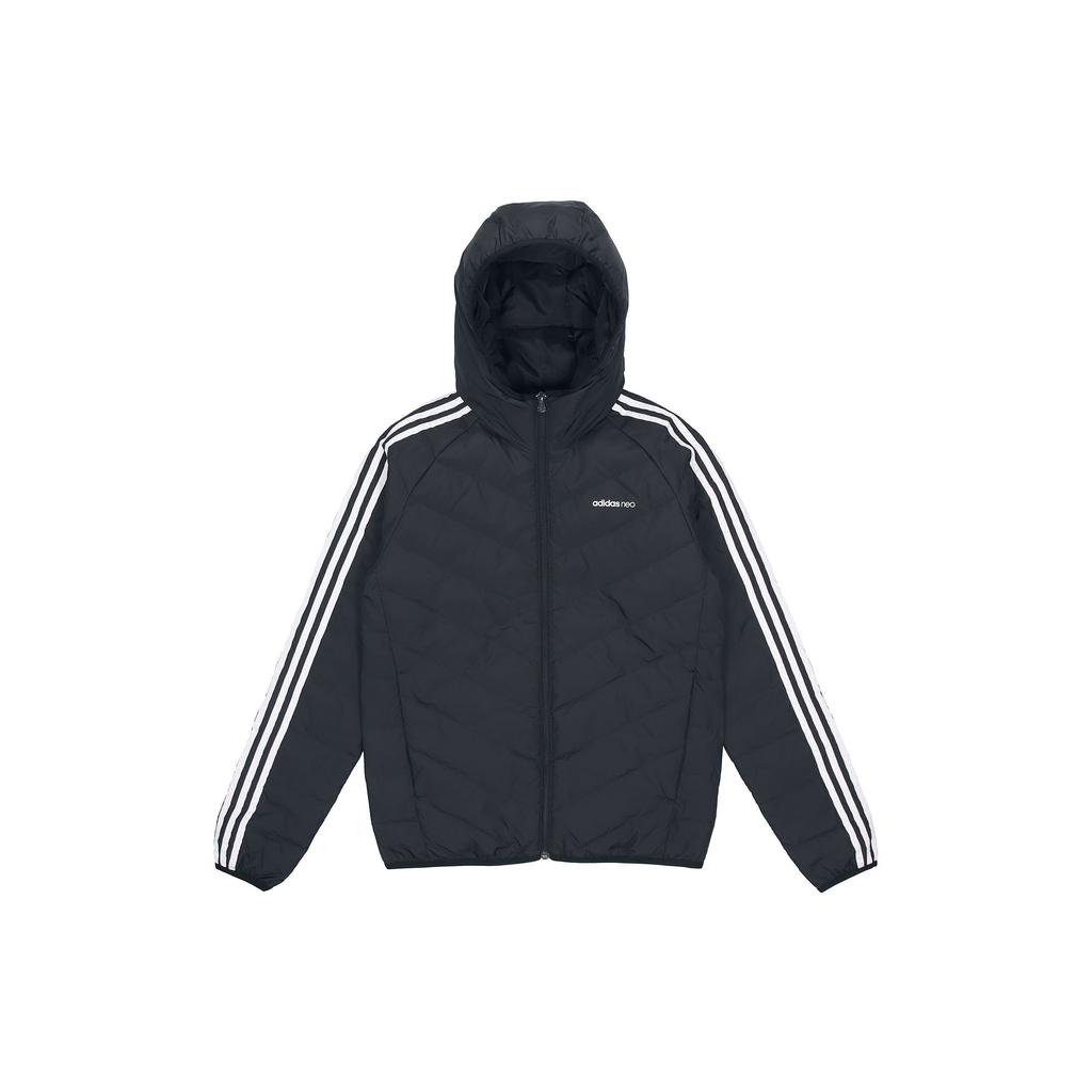 Adidas Neo 3-Stripes Lightweight Down Jacket With Hood Men Outerwear Black H45252