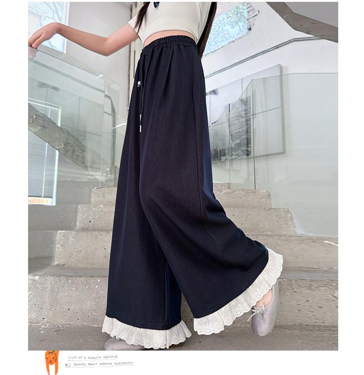 Girls' Summer Thin Wide Leg Pants 2026 New Style Pants, Super Beautiful In Summer, Big Kids' Shake Pants, Stylish Casual Pants