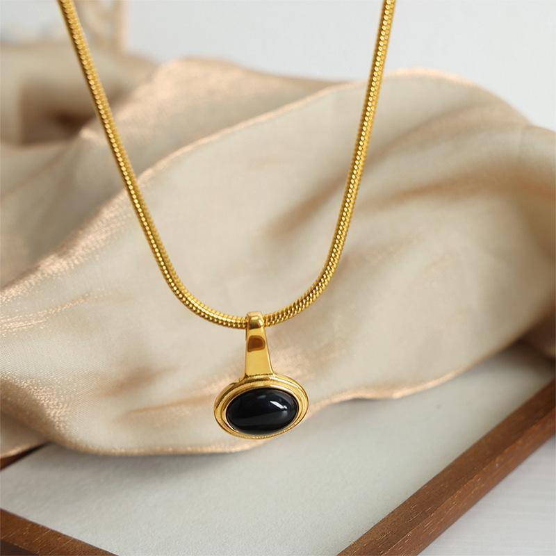 18k Gold Titanium Steel Pendant Necklace - Versatile Non-Fading Jewelry for Women