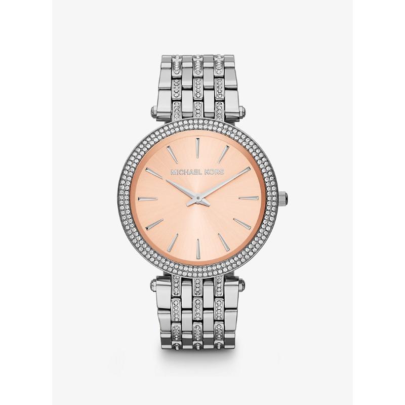 

Часы Michael Kors Oversized Darci с паве, серебристый тон MK3218 серебряный