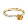 Citrine Round Soliatire Ring - 925 Sterling Silver Gold Vermeil