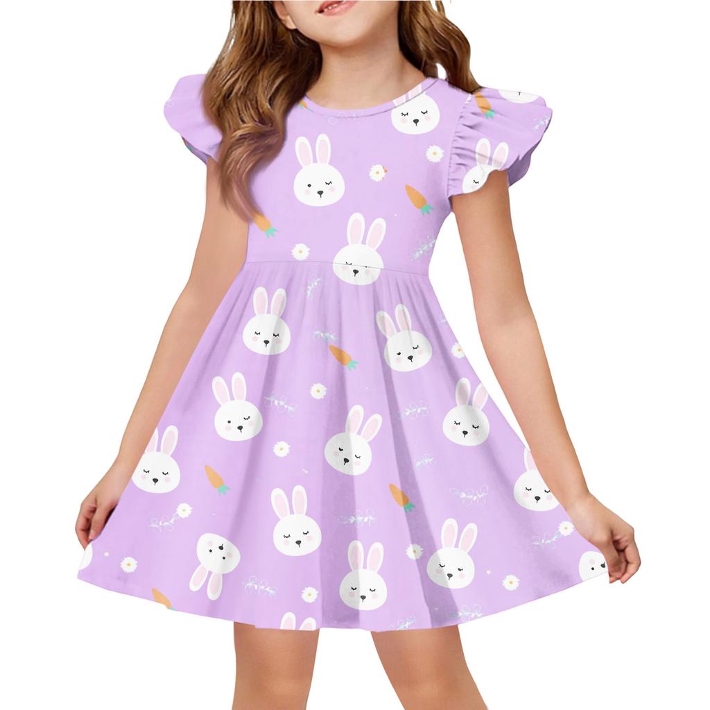 Vestido Infantil Casual de Moda com Manga Morcego