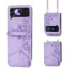 Crossbody Lanyard Wallet Cards Solt Leather Case for Samsung Galaxy Z Flip 6 5 4 Flip5 3 Flip4 5G Card Holder Phone Cover Coque