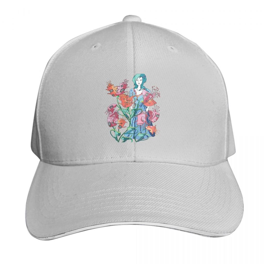 Woman And Flowers From Broken Cups Baseball Cap Lightweight Packable Gift For Him Her Casual Daily Wear