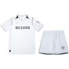 Mizuno Performance Series SS24 V-Neck Letter Short Sleeve Elastic Five-Point Shorts Football Set Unisex Sets White P2CG46P2-01