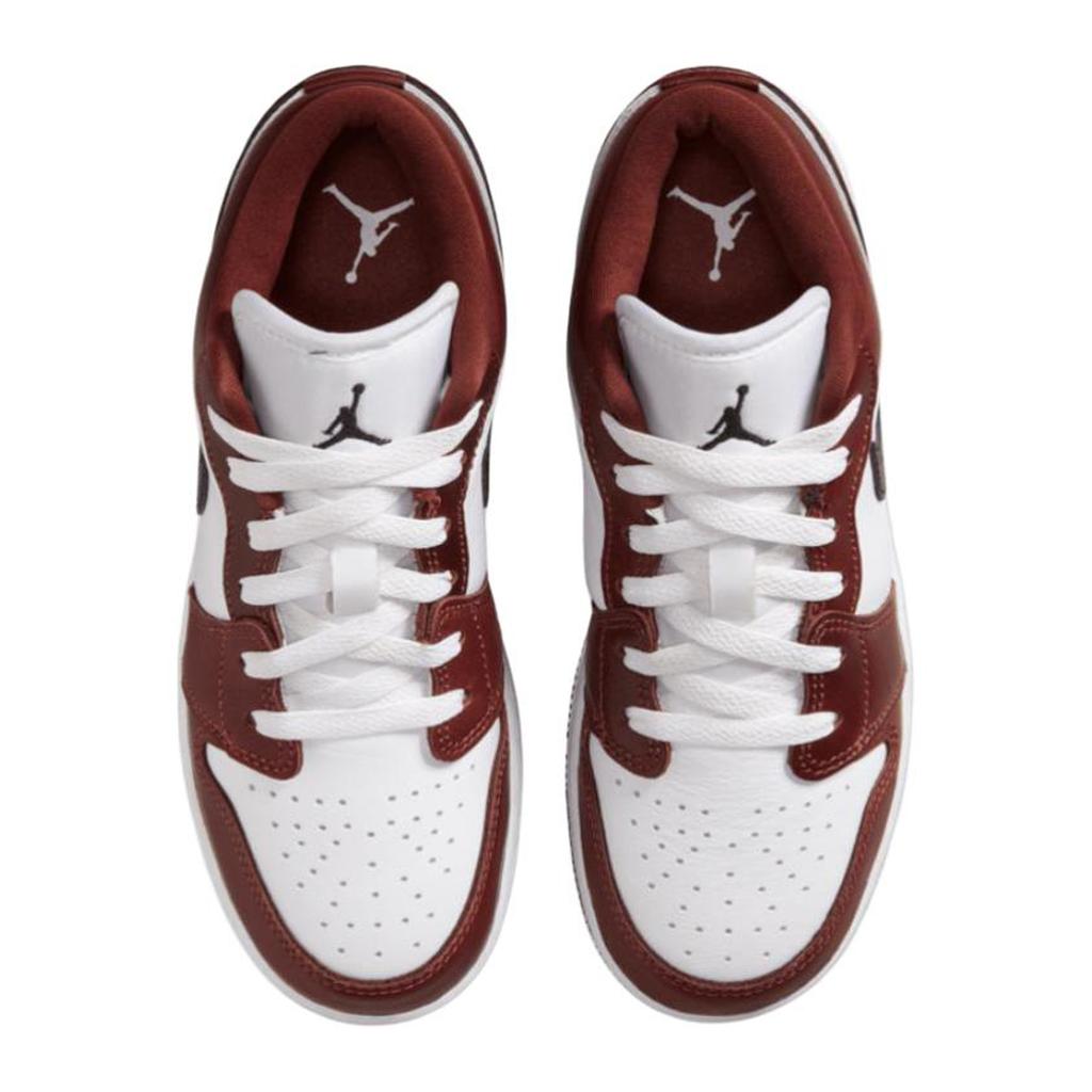 Jordan Air Jordan 1 Slip Resistant Abrasion Resistant Low top Children's Basketball Shoes Black White Brown HF3188-102