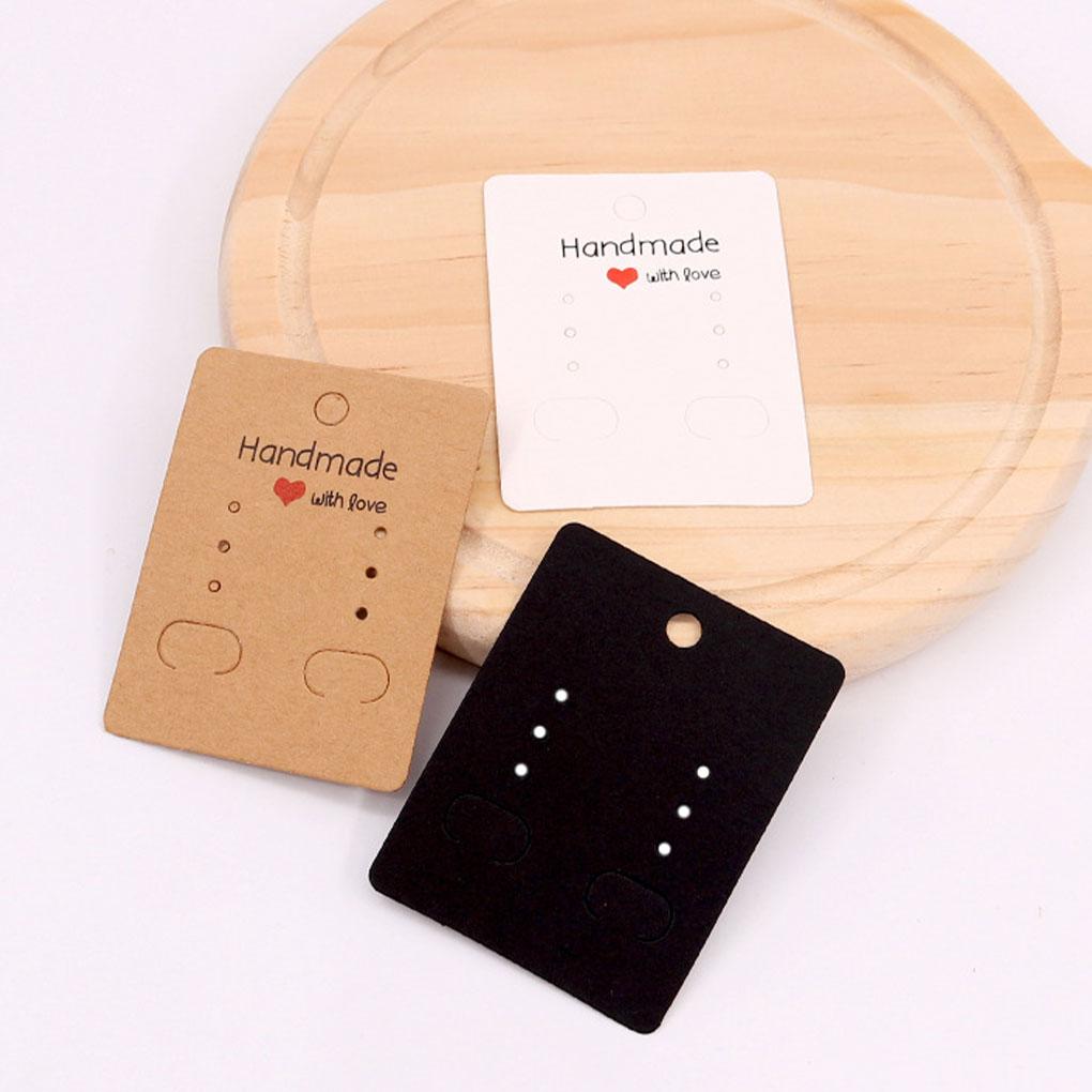 100Pcs Cards Kraft Packaging Earring Jewelry Supplies Storage Paperboard Display Hang Business Tag Decorations.