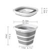 Bathroom Silicone Folding Bucket Outdoor Car Wash Bucket Square Fishing Supplies 10L Cooking Area Camp Bucket for Home