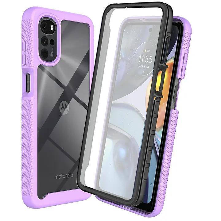 

Crystal Case 360 Protect Funda для Motorola Moto E14 G54 Power G84 G14 G23 G13 G32 G42 G24 G04 54 53 JY G22 G52 G82 Bumper Capa Moto E14&Case and PET Film фиолетовый