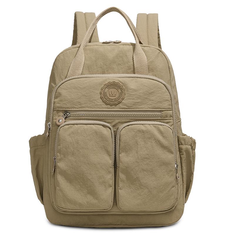 Fashion Woman Backpack Waterproof Nylon Soft Handle Solid Multi-pocket Travel Zipper Feminina School Bags Laptop Backpack