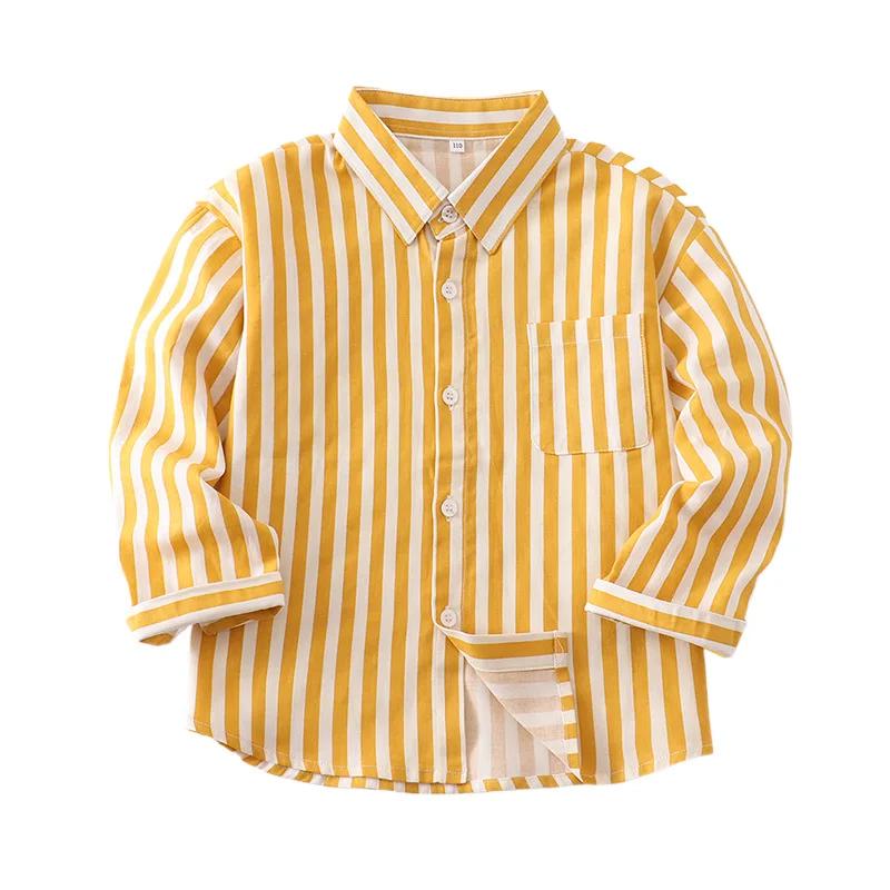 Jungen gestreiftes Hemd Langarm Stilvolle Baumwollbluse Frühling Sommer 2026 Lässig Täglich Kinder Oberteile Kleidung 2-7 Jahre Teenager Kostüme