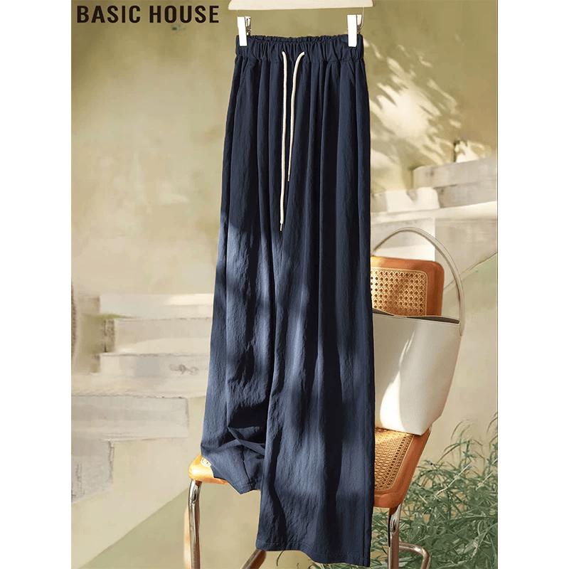 Basic House Women s High-Waisted Wide-Leg Pants M