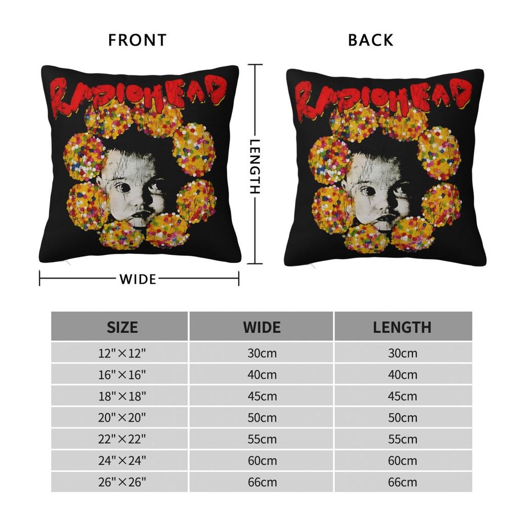 80s Style Band Radioheads Printed Pillowcases Cushion Cover Pillow Covers Warm Car Decor Square Multiple Sizes