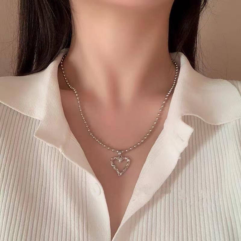 Kpop Heart Chain Choker Necklace For Women Collar Goth Necklaces Aesthetic Jewellery Christmas Party Girl Halloween New Chocker
