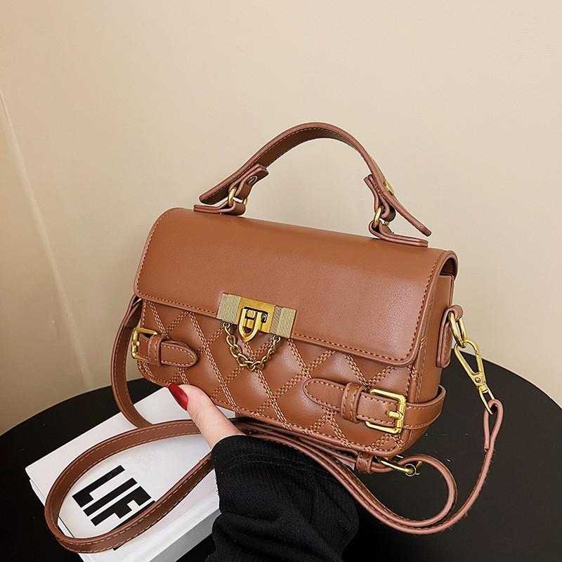 Ielgy High-End Trendy Fashion Rhombus Handbag All-Match Niche Shoulder Messenger Bag