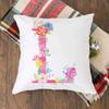 Cushion Cover Bedroom Alphabet White Pillowcase Birthday Wedding Gift Pink  Floral Print