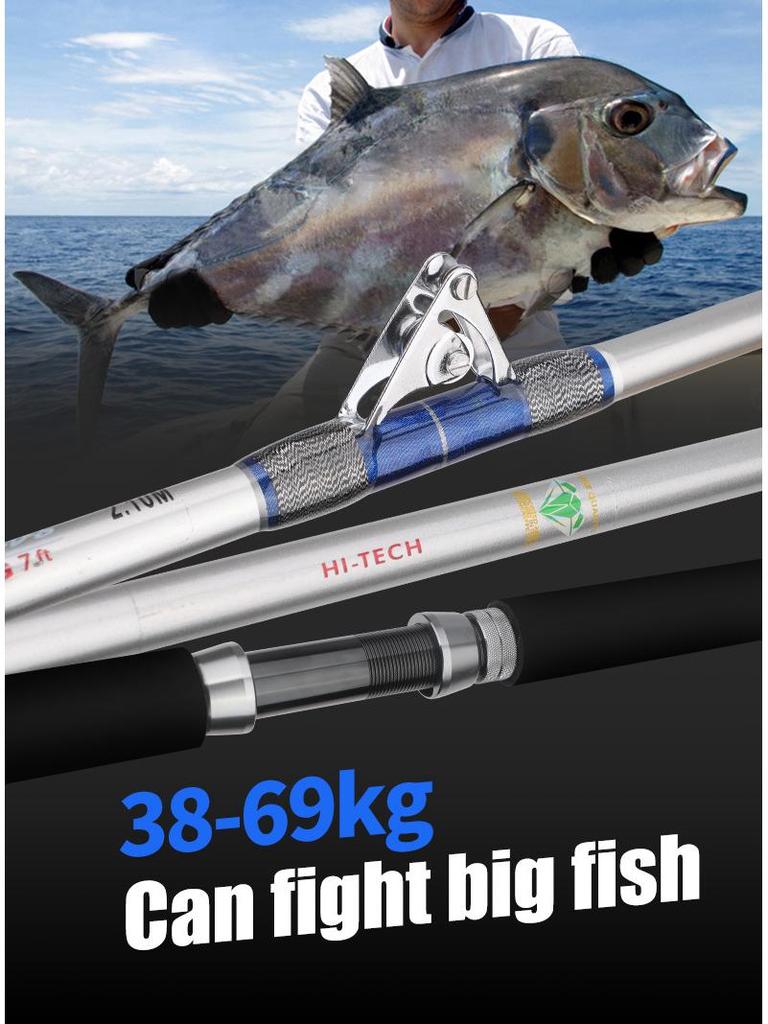 Double Roller Fishing Rod with Metal Reel Seat for Sea Trolling